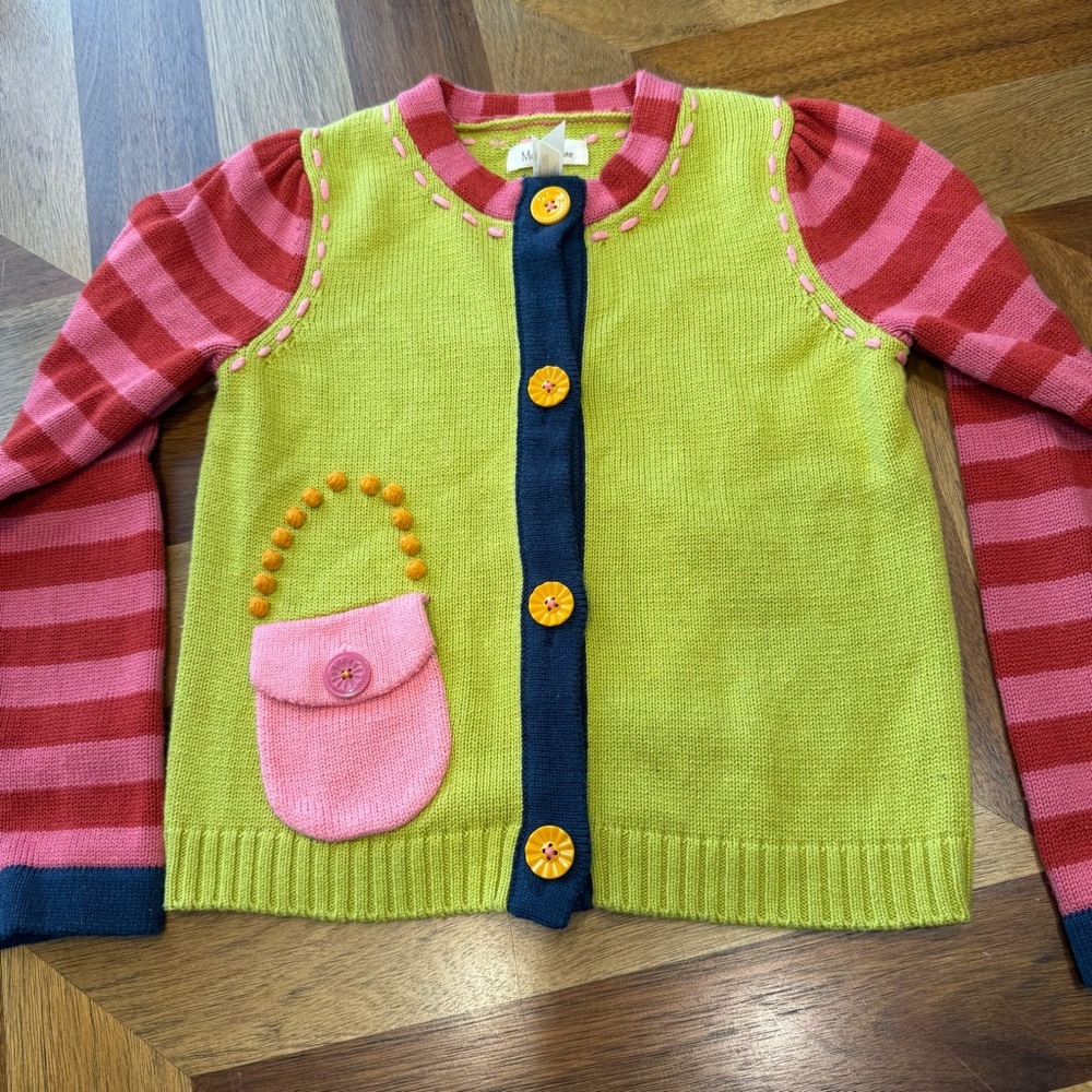 Matilda Jane Lime and Pink Striped Sweater